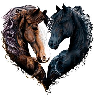 Obrázek 2 produktu Pánské tričko Černý a Hnědý Kůň Věčná láska