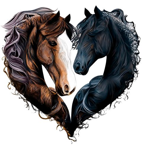 Obrázek produktu Pánské tričko Černý a Hnědý Kůň Věčná láska