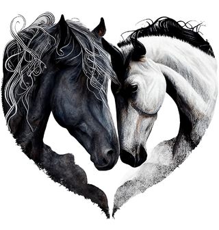 Obrázek 2 produktu Dámské tričko Zamilovaný Černý a Bílý Kůň