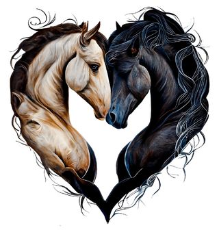 Obrázek 2 produktu Pánské tričko Koňská Láska Černý a Světlý Kůň