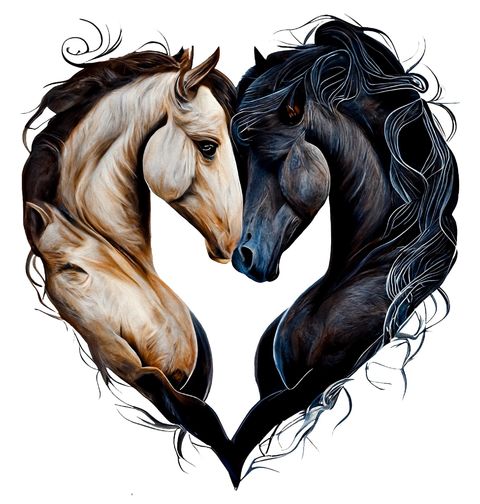 Obrázek produktu Pánské tričko Koňská Láska Černý a Světlý Kůň