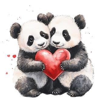 Obrázek 2 produktu Dámské tričko Pandy se Srdcem