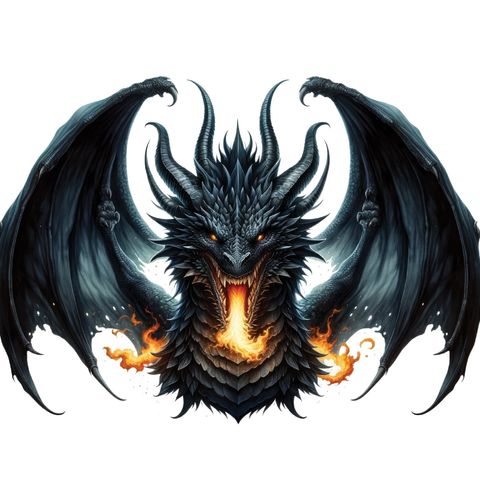 Obrázek produktu Dámské tričko Černý Drak Chrlící Oheň