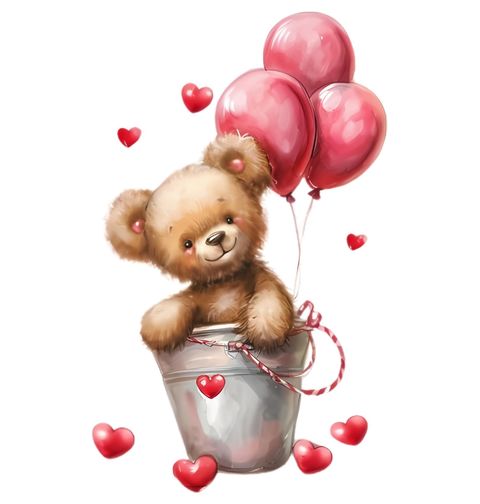 Obrázek produktu Dámské tričko Valentýnský Medvídek s Balónky