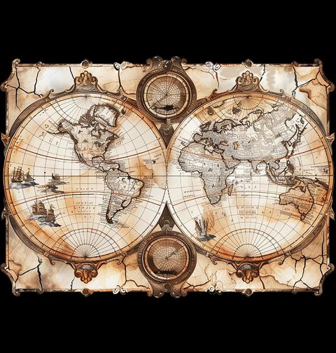 Obrázek produktu Dětské tričko Pirátská Mapa Světa