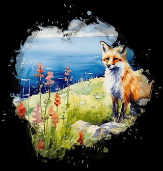 Obrázek 2 produktu Pánské tričko Liška na Břehu Lesního Jezera