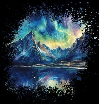 Obrázek 2 produktu Dětské tričko Horské Jezero pod Polární Září