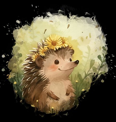 Obrázek produktu Pánské tričko Usměvavý Ježek v Květinách