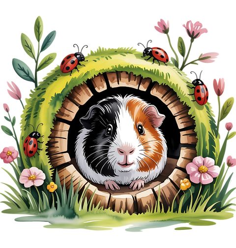 Obrázek produktu Dámské tričko Morče v Pařezu Stromu s Beruškami