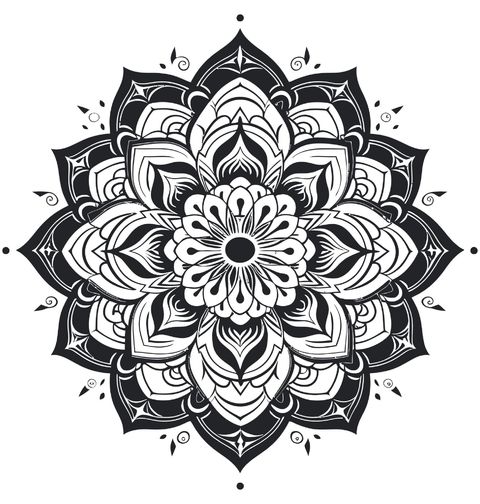 Obrázek produktu Dámské tričko Černobílá Mandala Klidu