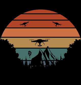 Obrázek 2 produktu Pánská mikina Drony při Západu Slunce Retro