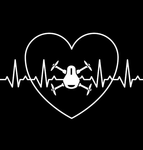 Obrázek produktu Pánské tričko Kardiogram lásky a Dron