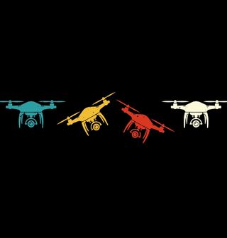 Obrázek 2 produktu Dámské tričko Retro Drony ve Vzduchu