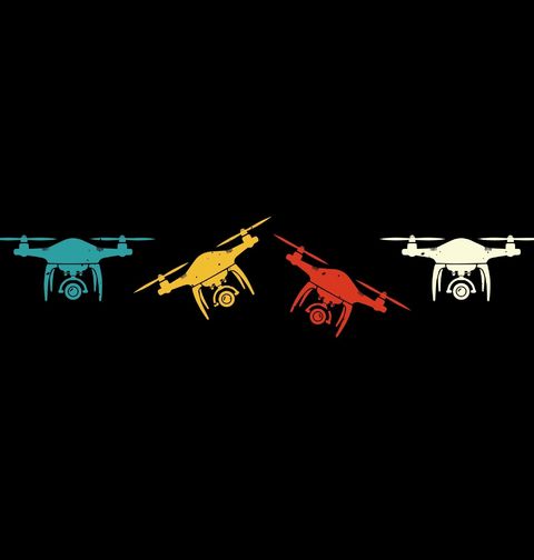 Obrázek produktu Dámské tričko Retro Drony ve Vzduchu