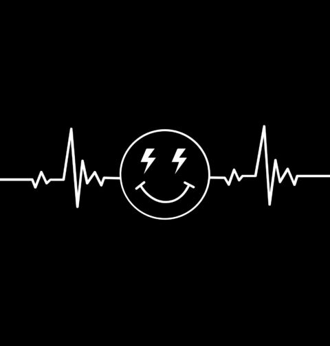 Obrázek produktu Pánské tričko Kardiogram a Párty Smajlík Lightning Eyes Emoji