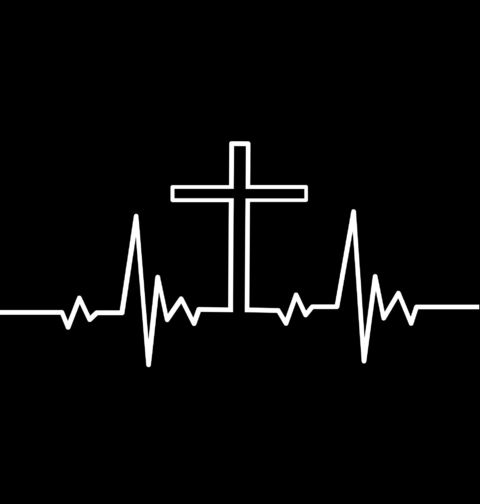 Obrázek produktu Dámské tričko Kardiogram a Křesťanský Kříž