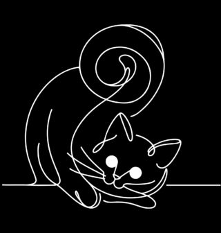 Obrázek 1 produktu Dětské tričko Hravá Kočka jedním tahem One Line Art
