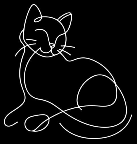 Obrázek produktu Dámské tričko Klidná Kočka jedním tahem One Line Art