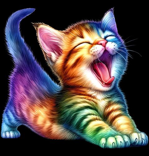 Obrázek produktu Dětské tričko Zívající Koťátko