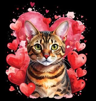 Obrázek 2 produktu Dětské tričko Bengálská Kočka mezi Srdci