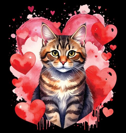 Obrázek produktu Pánská mikina Mourovatá Kočka mezi Srdci