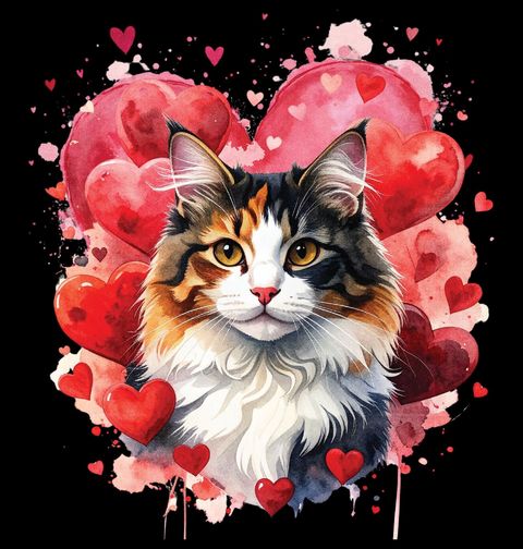 Obrázek produktu Dětské tričko Kočka Calico mezi Srdci