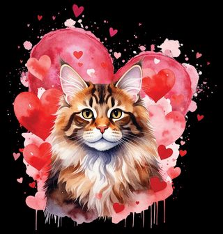 Obrázek 2 produktu Pánské tričko Mourovatá Mainská mývalí Kočka mezi Srdci