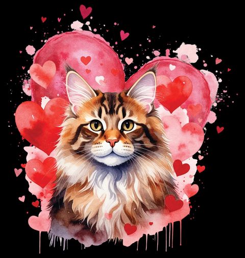 Obrázek produktu Pánské tričko Mourovatá Mainská mývalí Kočka mezi Srdci