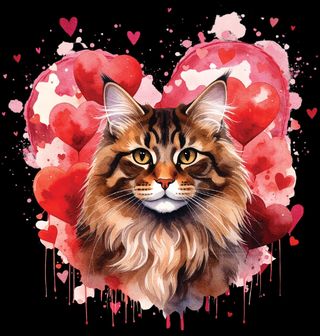 Obrázek 2 produktu Pánská mikina Hnědá Mainská mývalí Kočka mezi Srdci