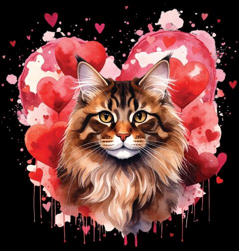 Obrázek produktu Pánská mikina Hnědá Mainská mývalí Kočka mezi Srdci