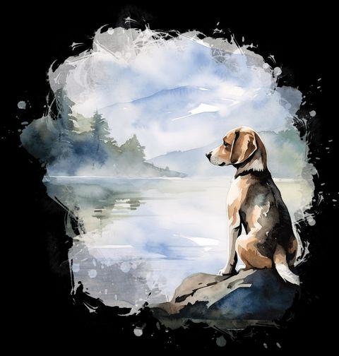 Obrázek produktu Pánské tričko Bígl u Horského Jezera