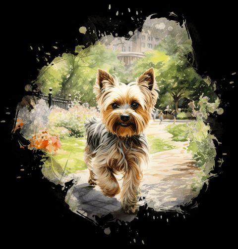 Obrázek produktu Pánské tričko Jorkšírský teriér ve Městě