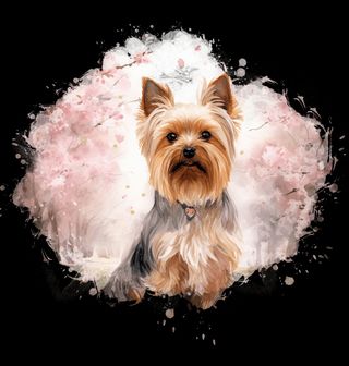 Obrázek 2 produktu Dětské tričko Jorkšírský teriér mezi Sakurami