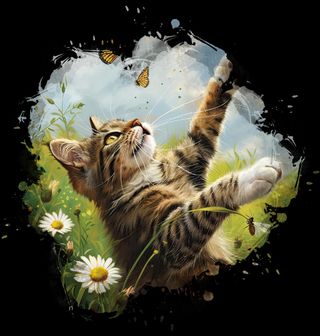 Obrázek 2 produktu Dětské tričko Kočičí Dobrodružství s Motýly