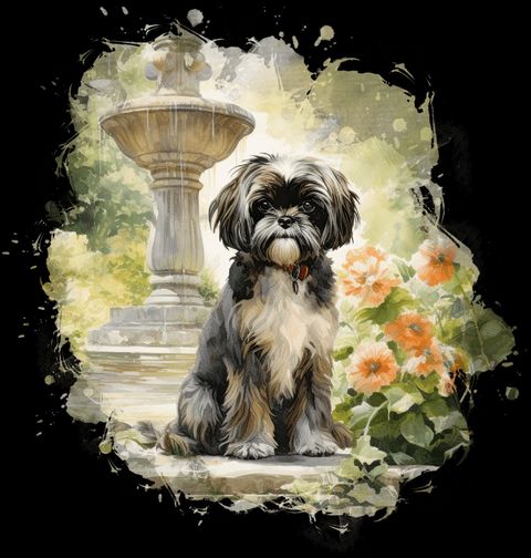 Obrázek produktu Pánské tričko Zahradní Shih-tzu