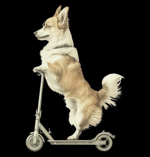 Obrázek produktu Pánská mikina Corgi na Koloběžce