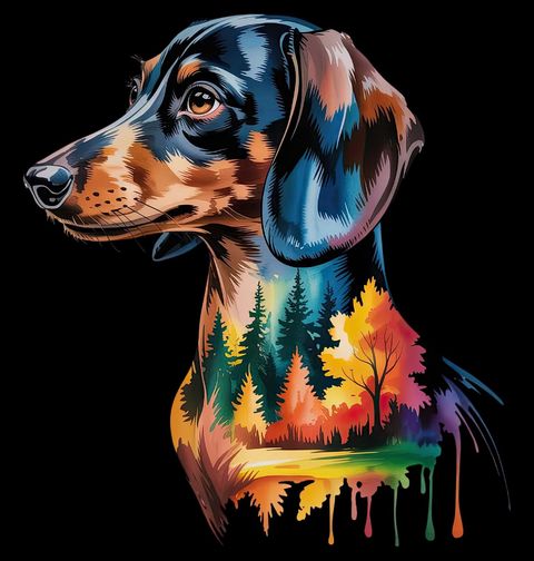 Obrázek produktu Pánské tričko Jezevčík v Barvách Lesa