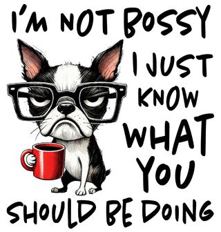 Obrázek 2 produktu Dámské tričko Bostonský teriér Nešéfuju, jen vím, co bys měl dělat