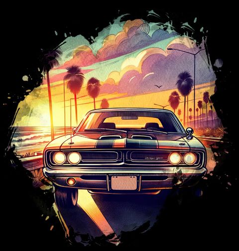 Obrázek produktu Pánské tričko Dodge Charger u Pobřeží Kalifornie