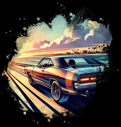 Obrázek produktu Dětské tričko Dodge Charger Projížďka u Pobřeží