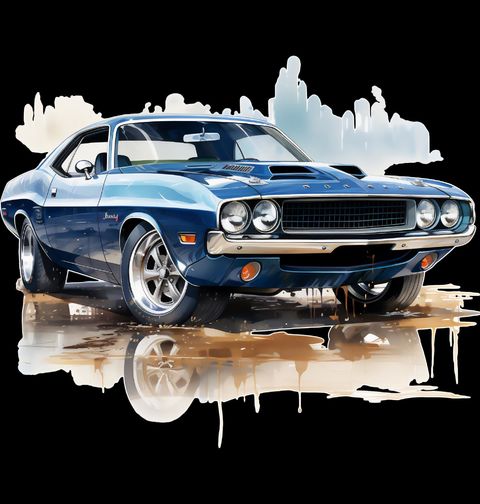 Obrázek produktu Dámské tričko Modrý Dodge Challenger