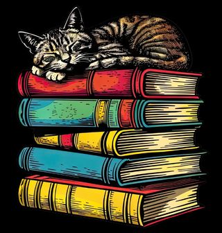 Obrázek 2 produktu Pánská mikina Spící Kočka na Hromadě Knih