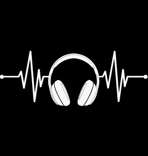 Obrázek produktu Dětské tričko Kardiogram a Sluchátka