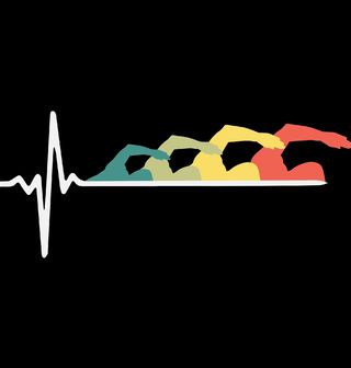 Obrázek 2 produktu Dámské tričko Retro Kardiogram Plavání Kraul