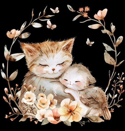 Obrázek produktu Dámské tričko Mateřská Láska Kočka a Kotě