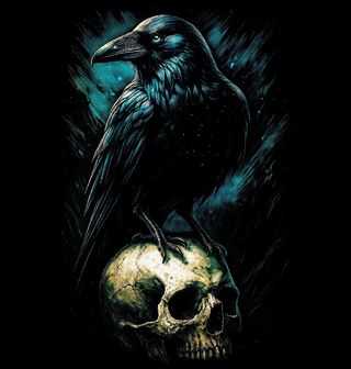 Obrázek 1 produktu Dětské tričko Krkavec velký sedící na Lebce