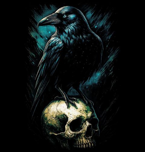 Obrázek produktu Pánská mikina Krkavec velký sedící na Lebce