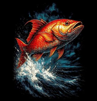 Obrázek 1 produktu Dětské tričko Chňapal červený Vyskakující z Vody