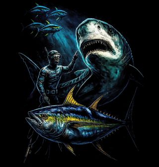 Obrázek 2 produktu Dámské tričko Potápěč mezi Mořskými Predátory