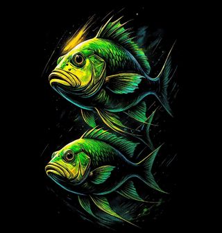 Obrázek 2 produktu Pánská mikina Zelené Rybky v Páru